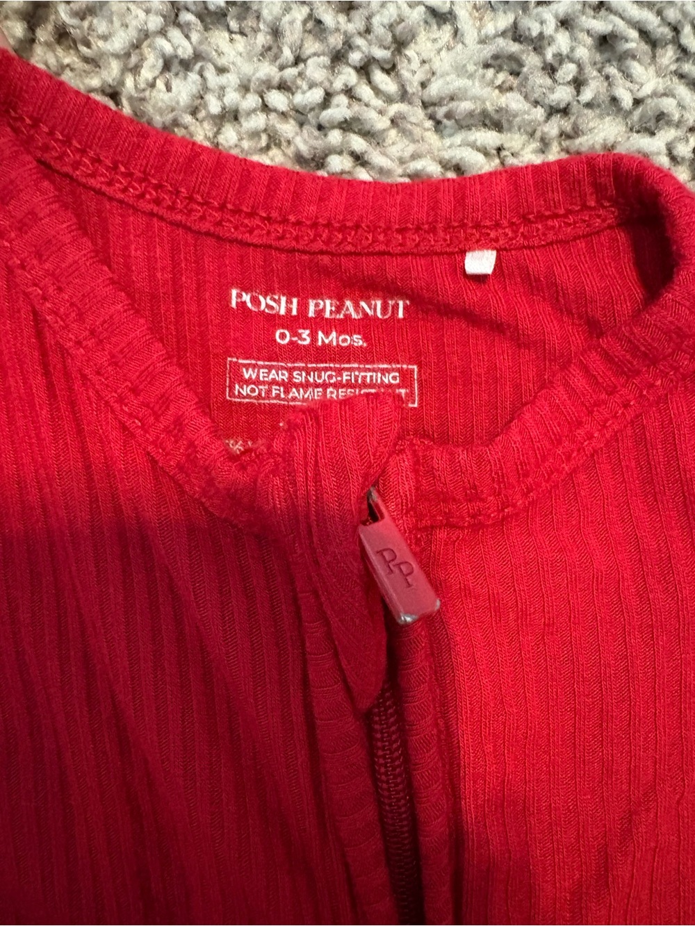 Posh Peanut Ribbed Zippy // 0-3m - Picture 4 of 6
